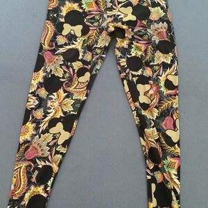 Floral Patterned Leggings with Character Design